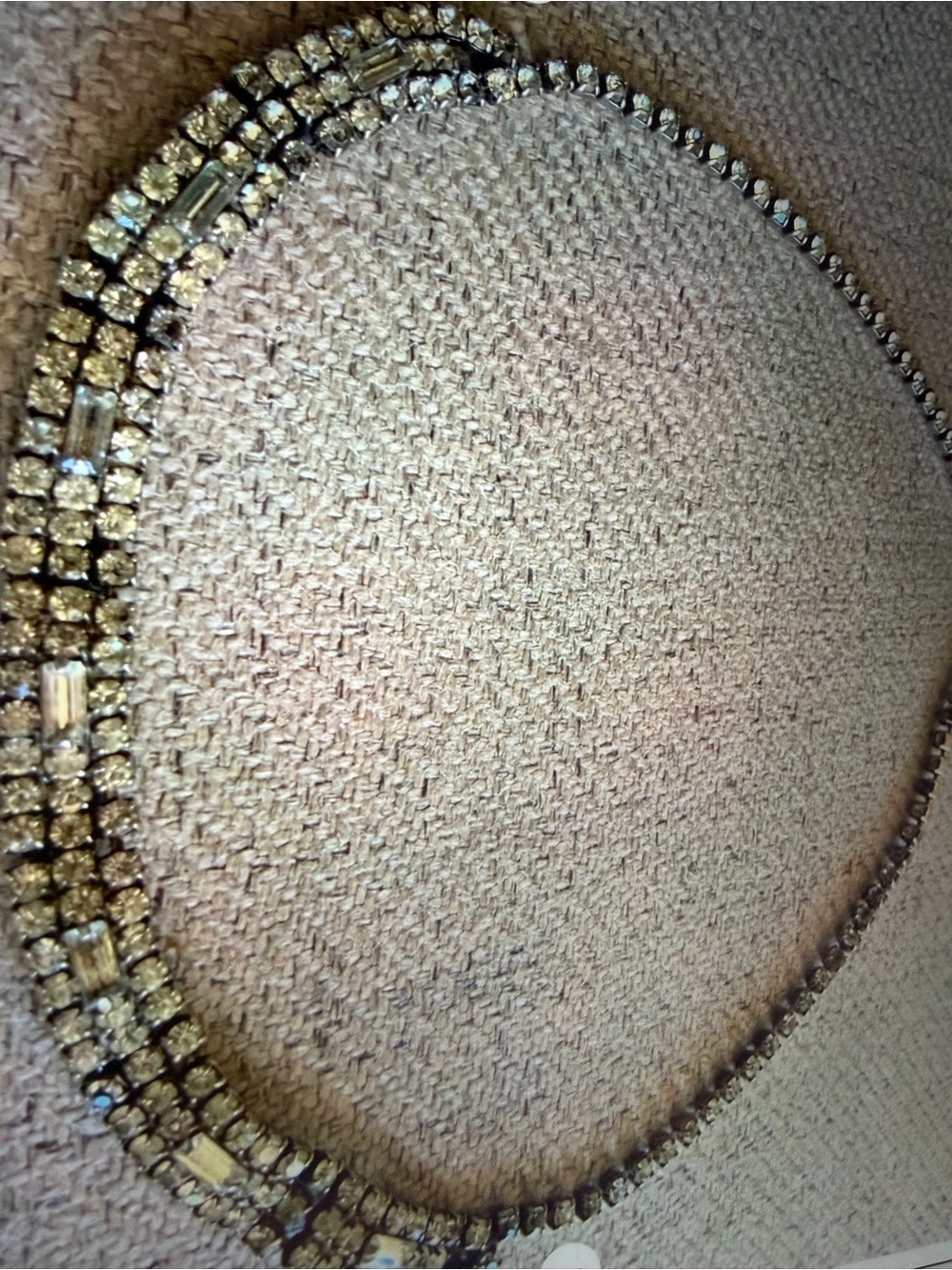 Vintage  Rhinestone Baguette & Round Choker Necklace